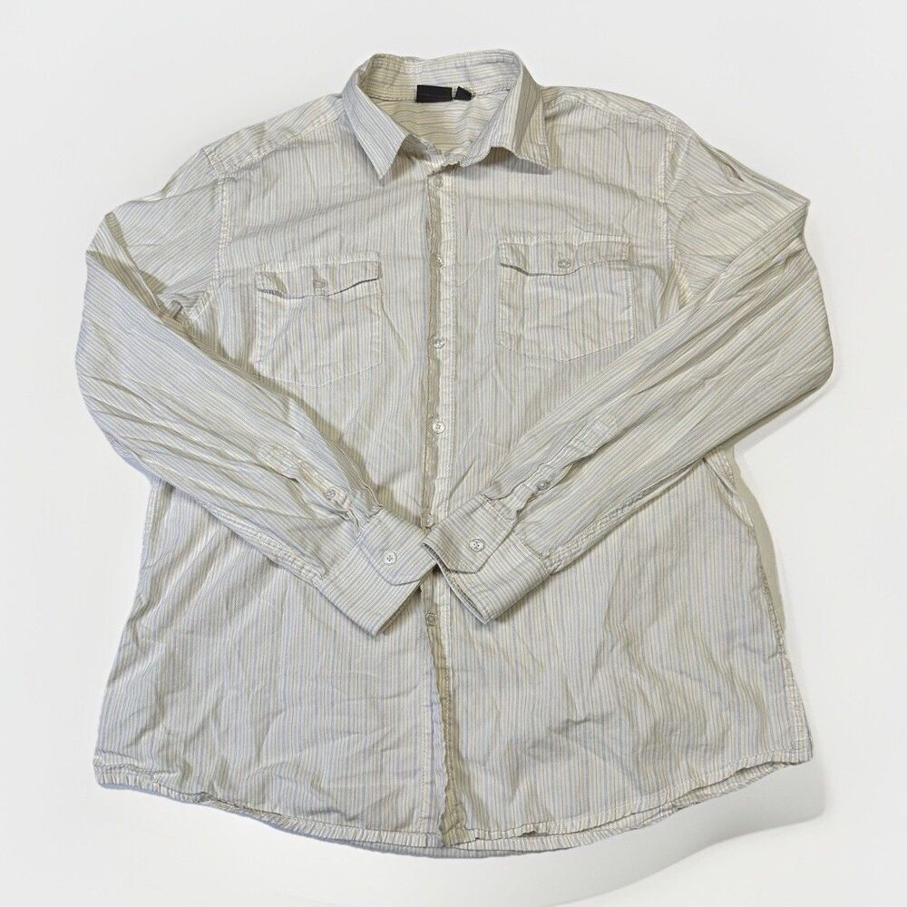 * Vintage Esprit Striped Button Up Shirt Men’s XL Yellow White Long Sleeve